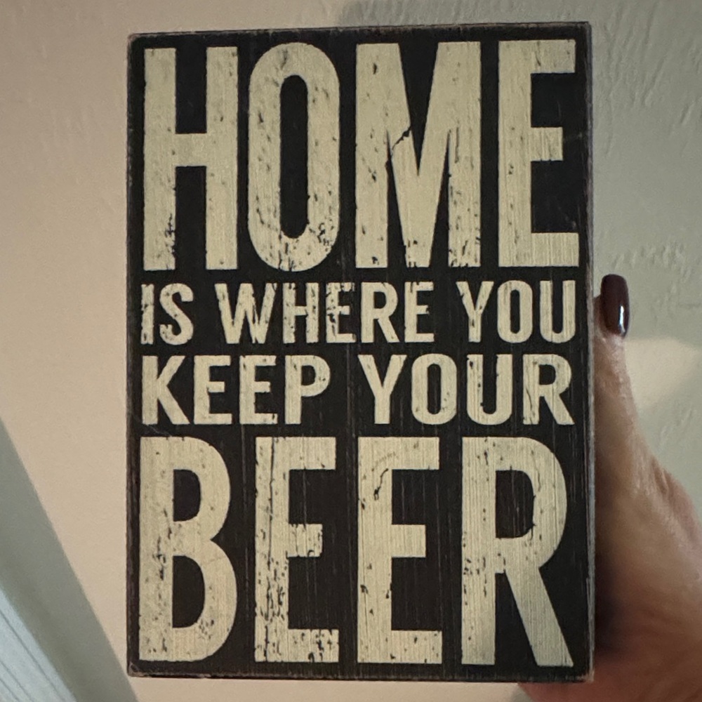 Rustic Black and White Beer Wall Sign